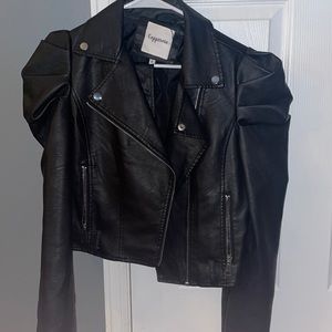 Nasty Gal puff sleeve leather jacket